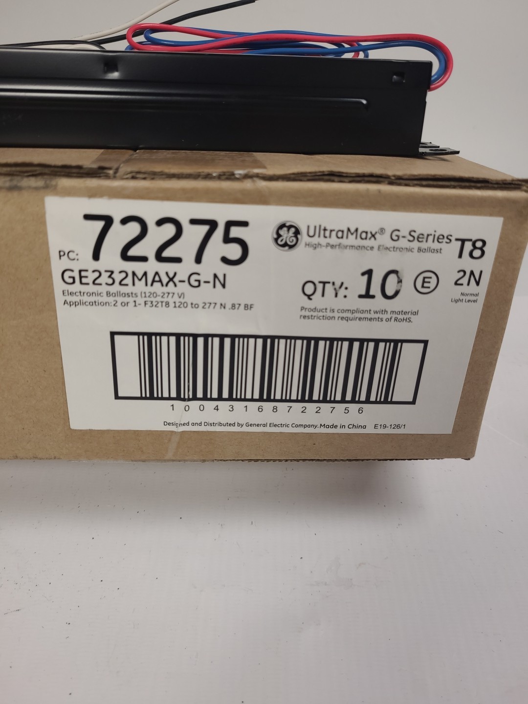 ⚡️Box Of 10⚡️GE Electric Ballast GE-232-MV-N, Multi-Volt, 120-227V, 2N, 72275
