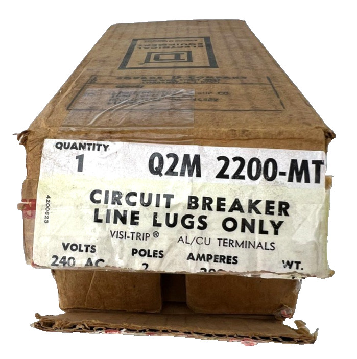 Square D Q2M2200MT 200 Amp 2 Pole Circuit Breaker Type Q2MT 240V 2P 200A — NICE