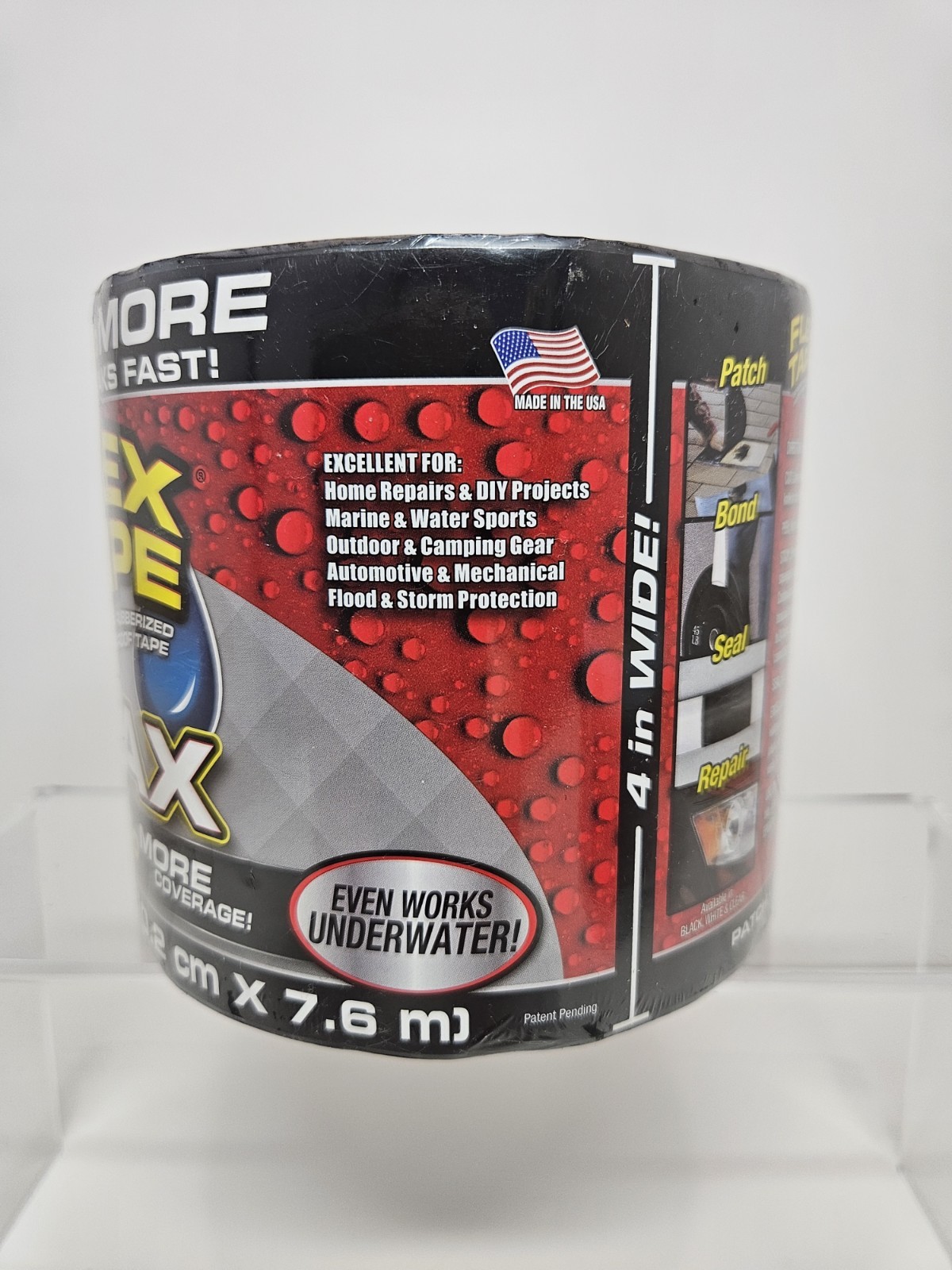 Flex Tape MAX Black Waterproof Repair Tape Size 4″× 25′ New Sealed Fast Shipping