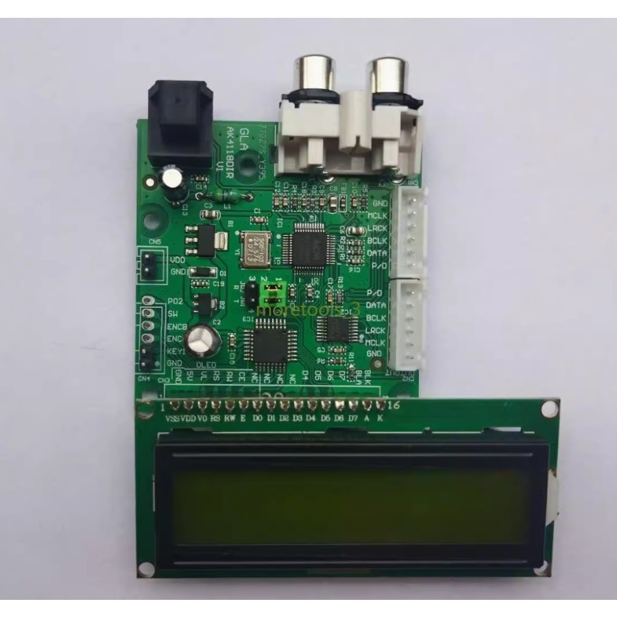 AK4118 Digital Receiver Board +LCD1602 Screen Optical/Coaxial/I2S to I2S Output-