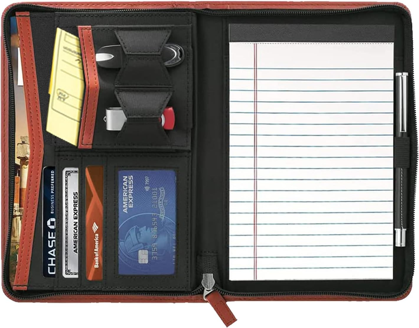 Small Portfolio Organizer, A5 Zippered Business Portfolio, Junior Padfolio Folde