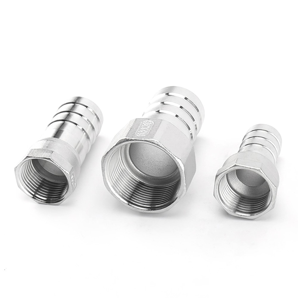 304 Stainless Steel 8-52mm Hose Barb Adapter x 1/4″-2″ Female Thread Hose Nipple