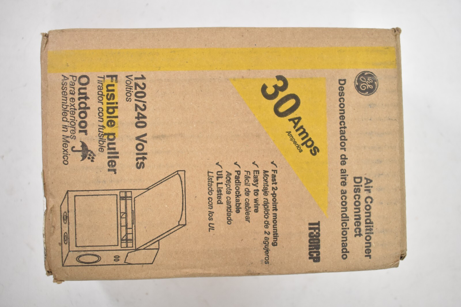 GE Air Conditioner Disconnect Outdoor Switch 2 Pole 30A 120/240V TF30RCP