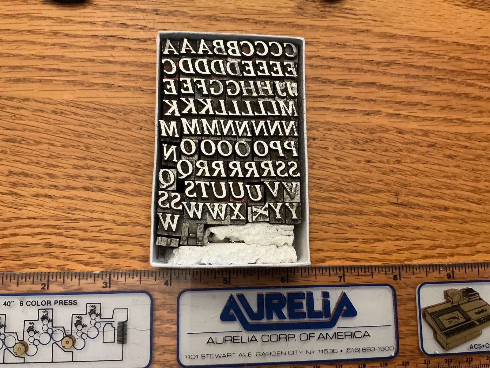 LETTERPRESS METAL TYPE CHELTENHAM BOLD ITALIC? 24PT USED INCOMPLETE CAP SET