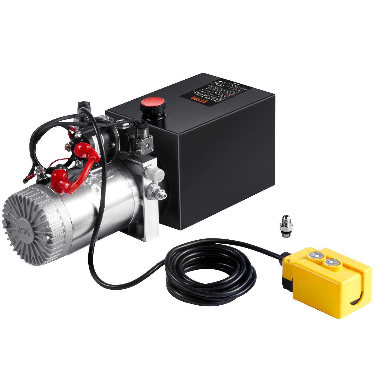 VEVOR 10 Quart Double Acting Hydraulic Pump 12V for Dump Trailer Folklift 2.1HP