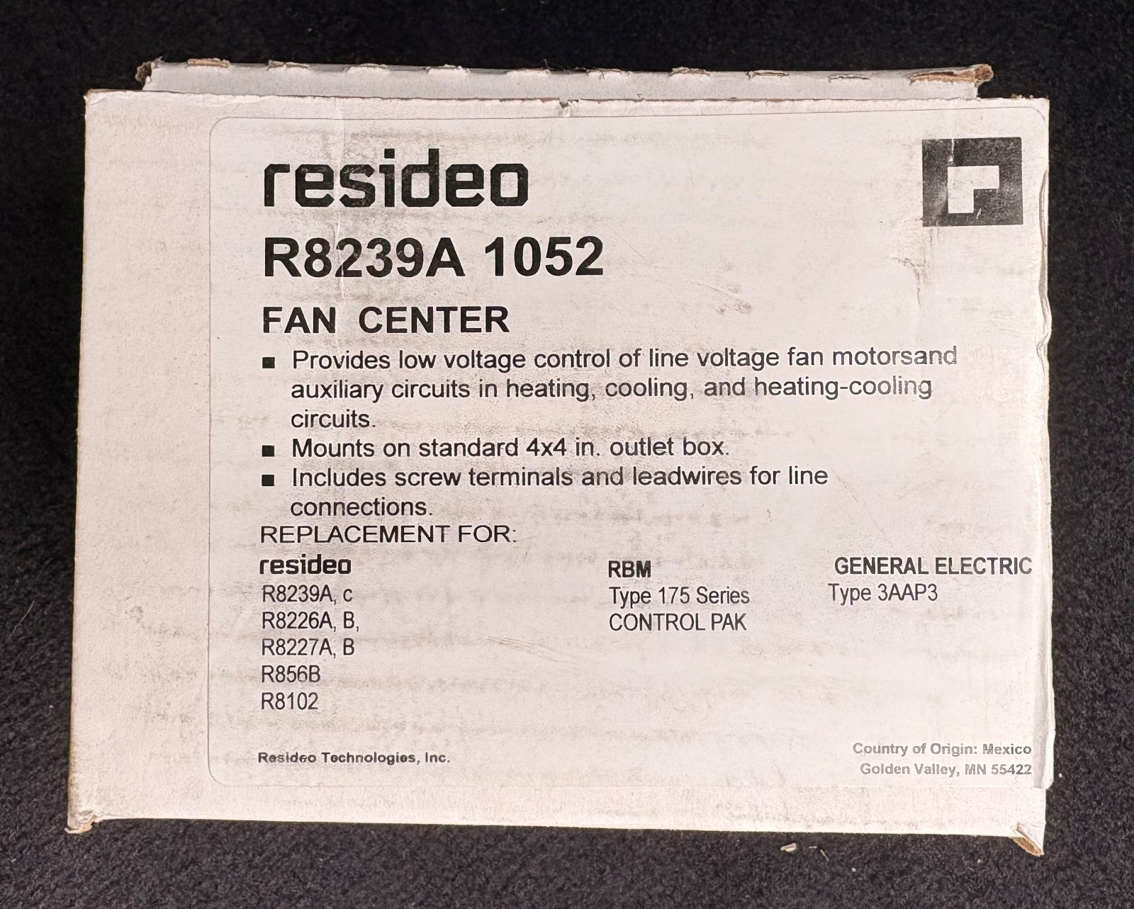 Resideo R8239A 1052 Fan Center Transformer Relay