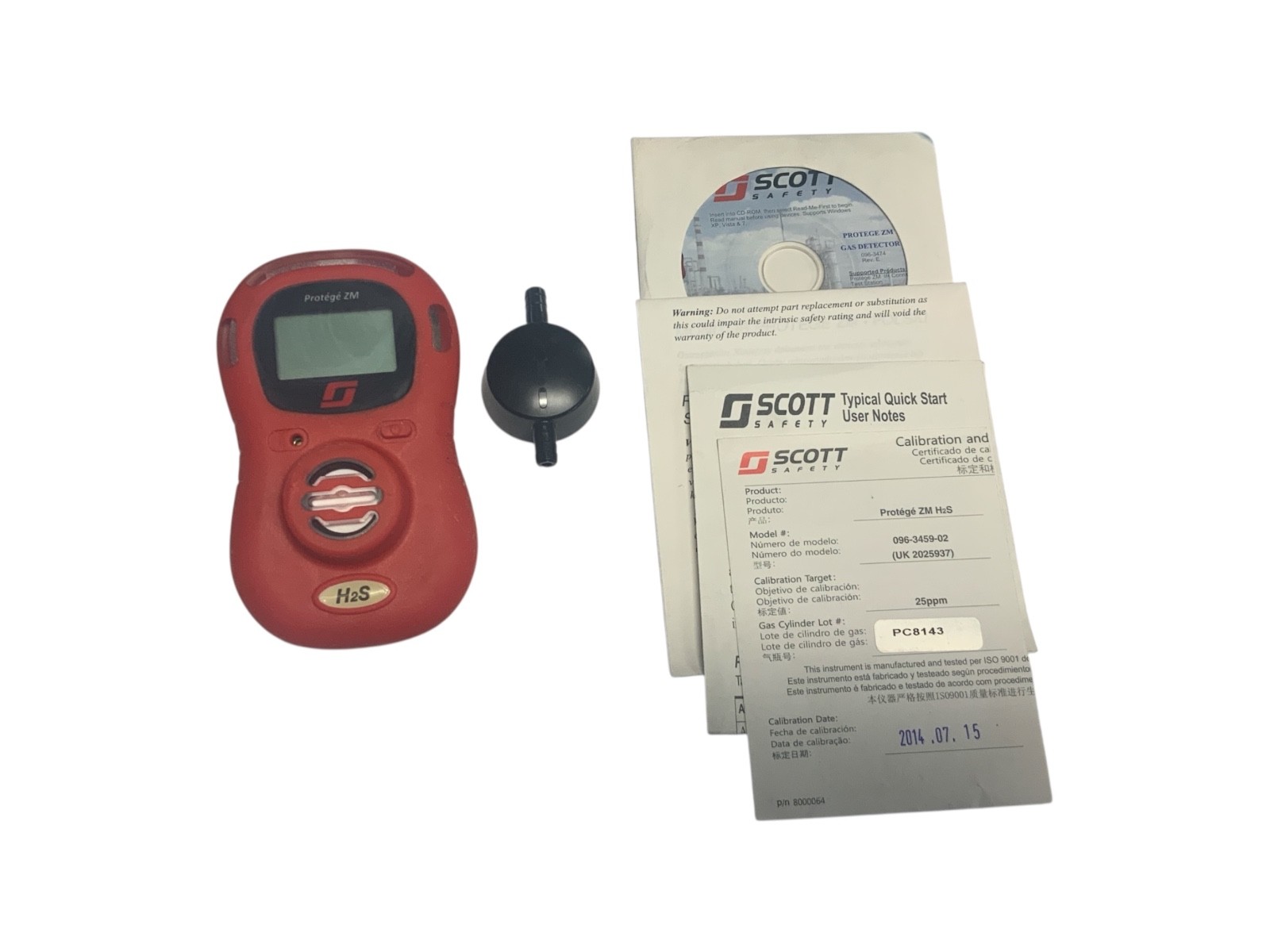 Scott Safety Protégé ZM H2S Single Gas Detector Monitor P/N 096-3459-02
