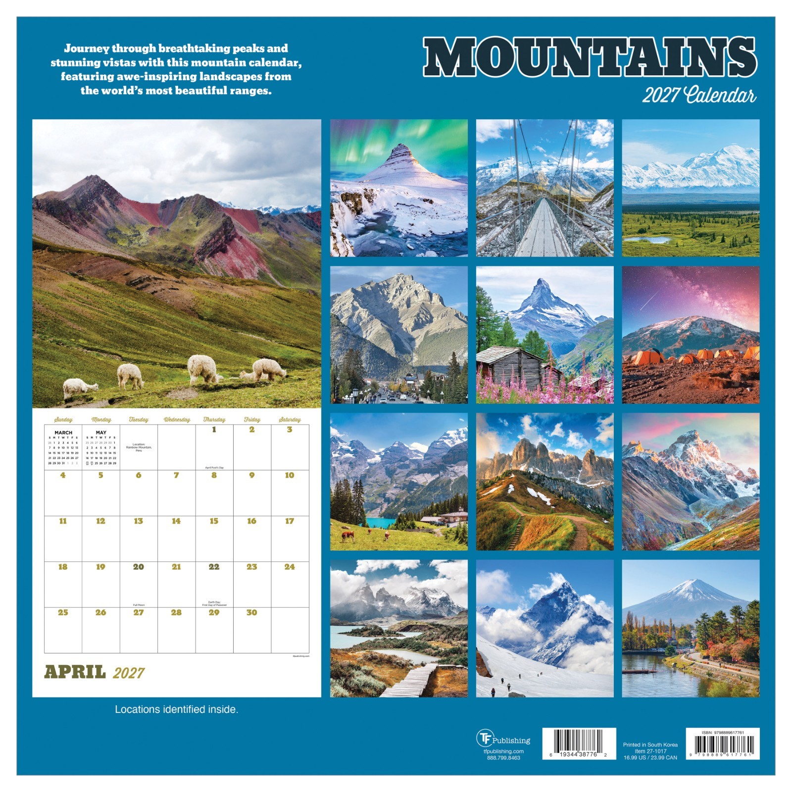 2027 Mountains Wall Calendar