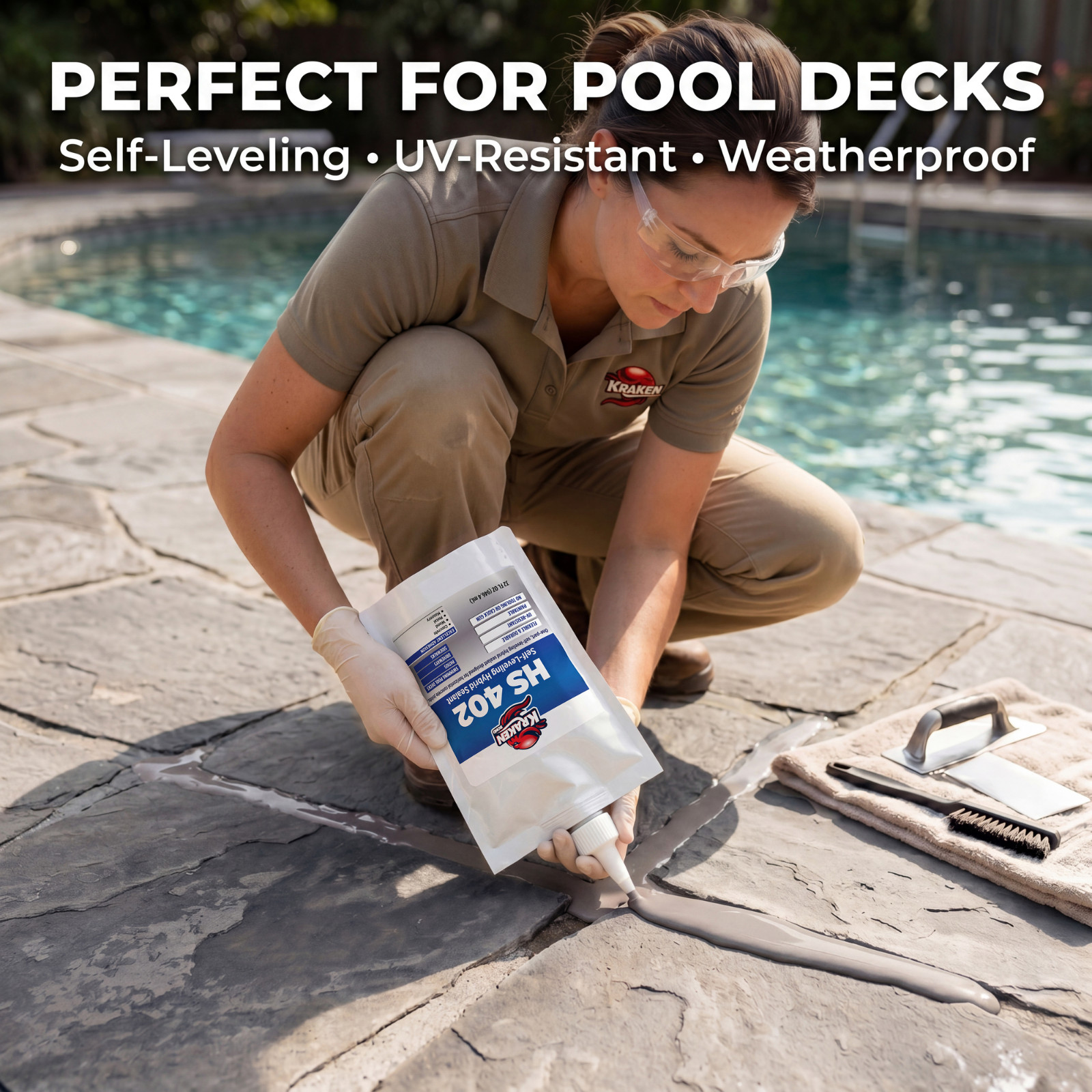 Kraken Bond HS 402 Self-Leveling Hybrid Sealant, 32fl.oz 24 Pack – Gray