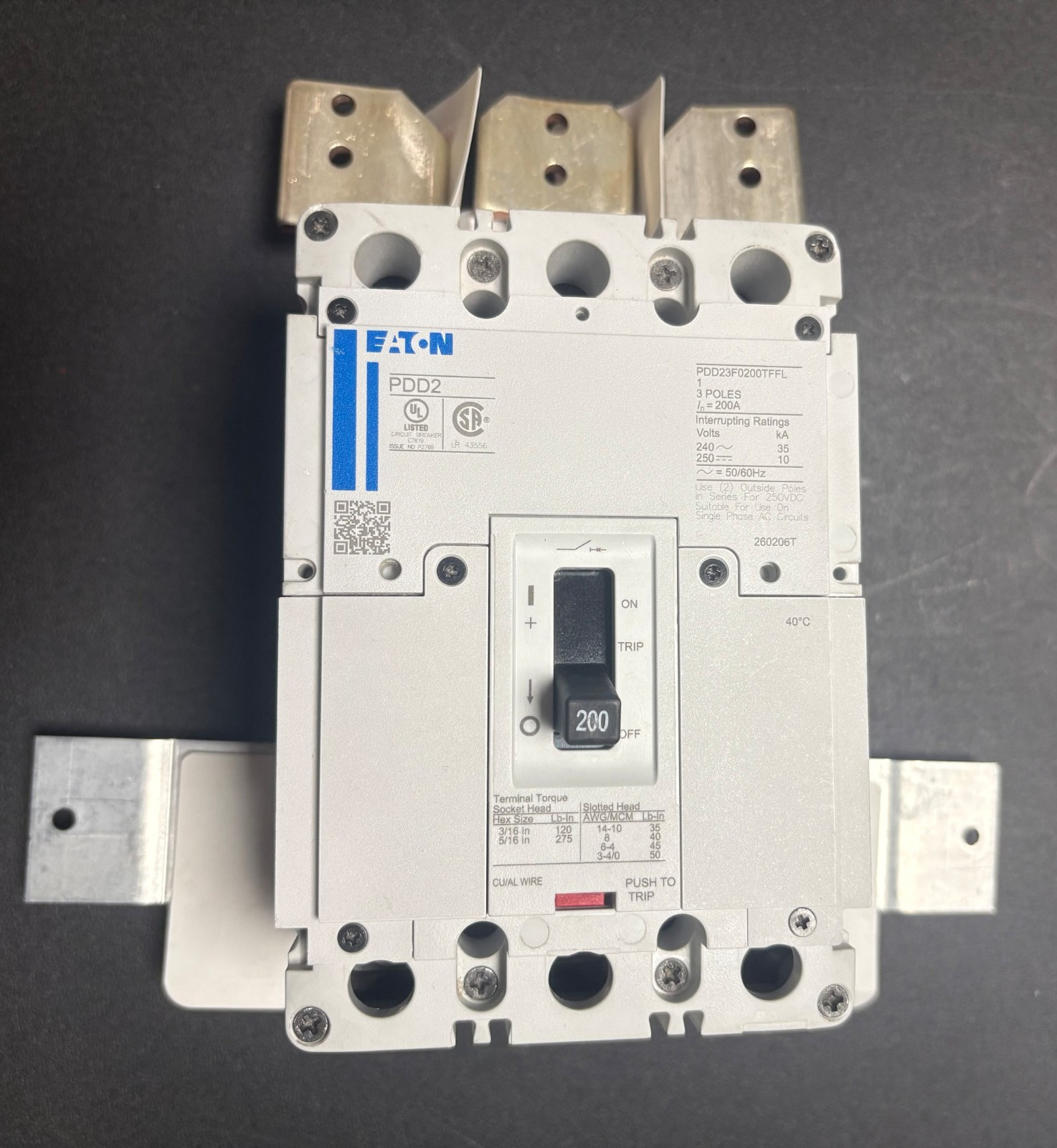 🔥🔥EATON 200AMP PEDD2 CIRCUIT BREAKER 3 POLE-NEW OPEN BOX🔥🔥