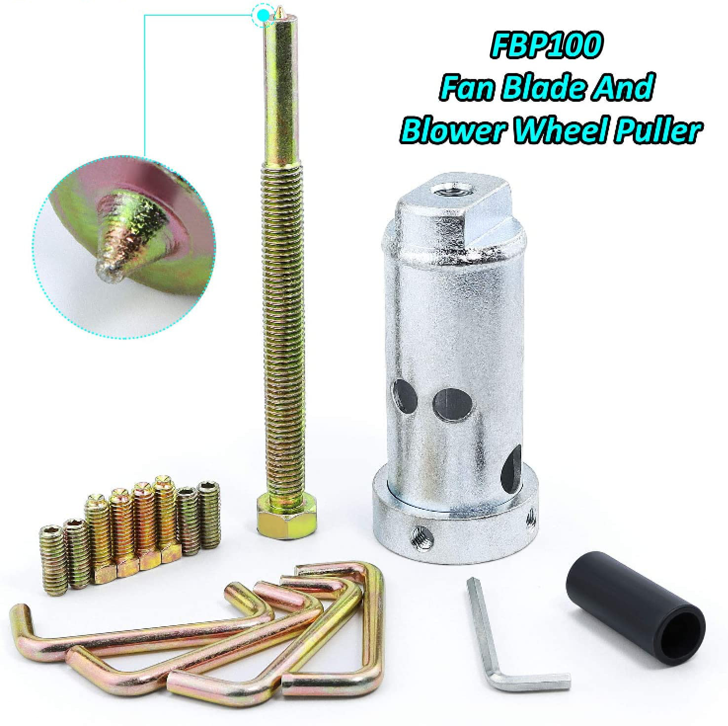 Supco FBP100 Fan Blade Puller With 5/8 Steel Center Shaft (FBP100 Hub Puller)