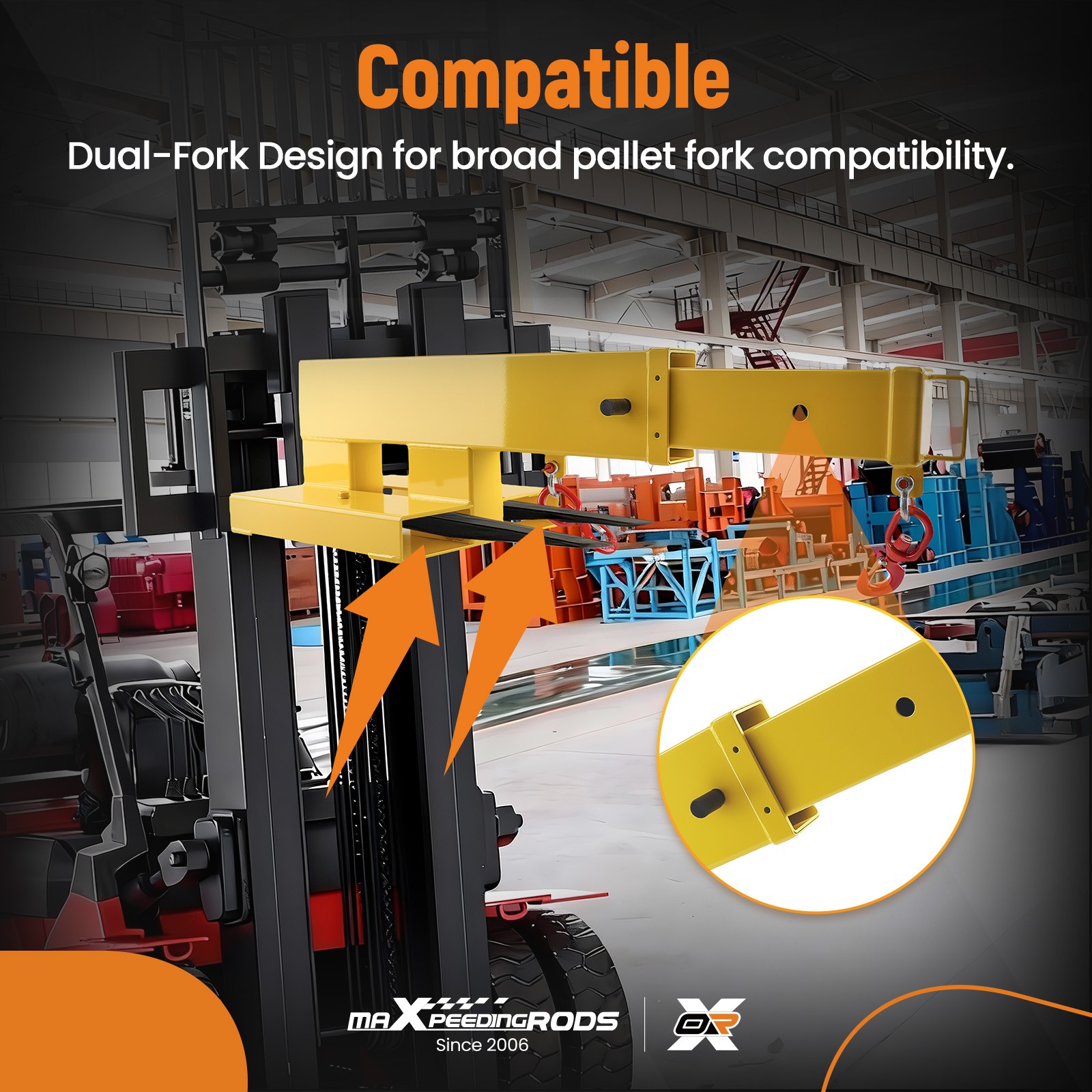 Universal Fit Jib Crane Boom for Forklift Pallet Fork 5500lb 31-79″ Extension