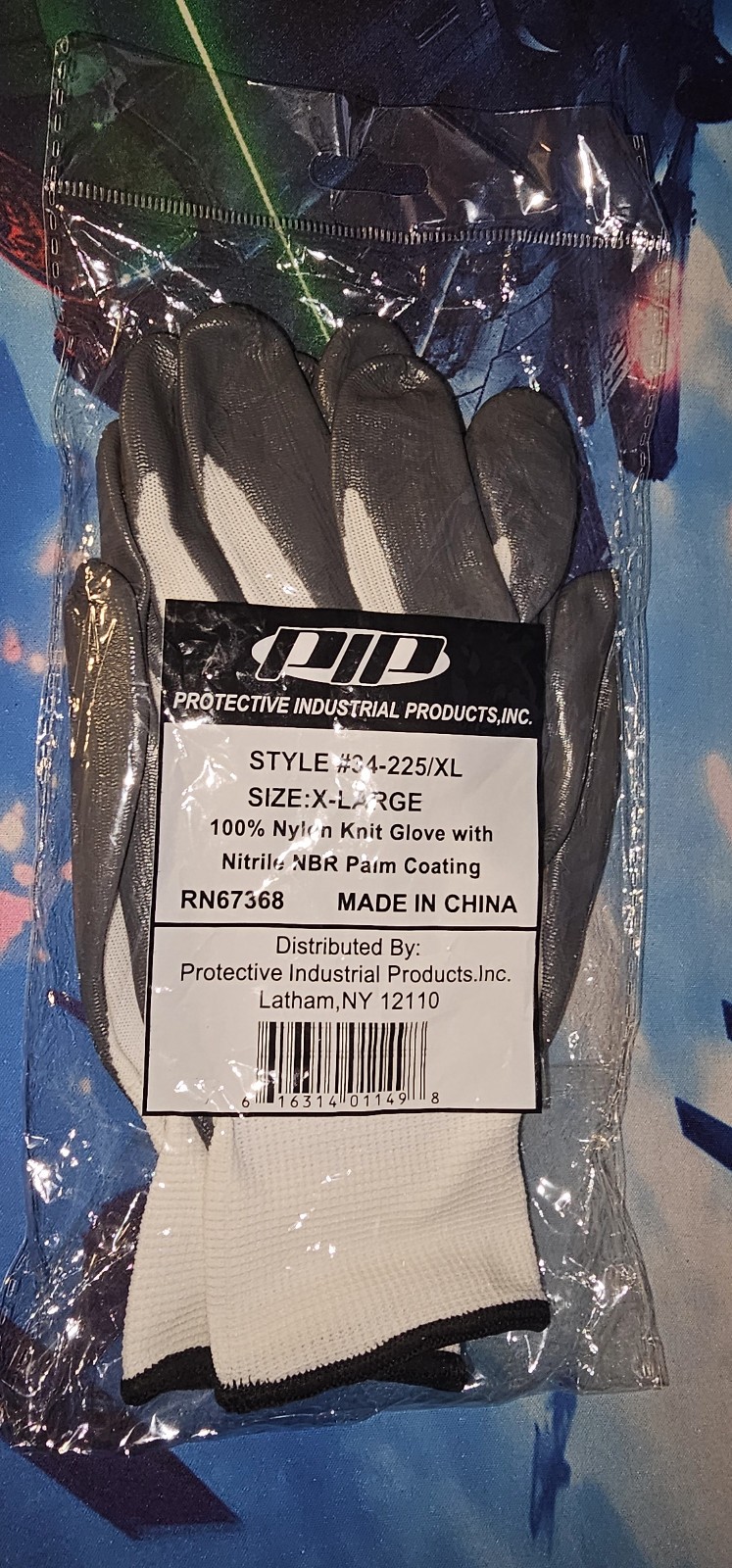 PIP Protective Industrial Products 34-225/XL Nitrile Coated Nylon Gloves 3 Pair