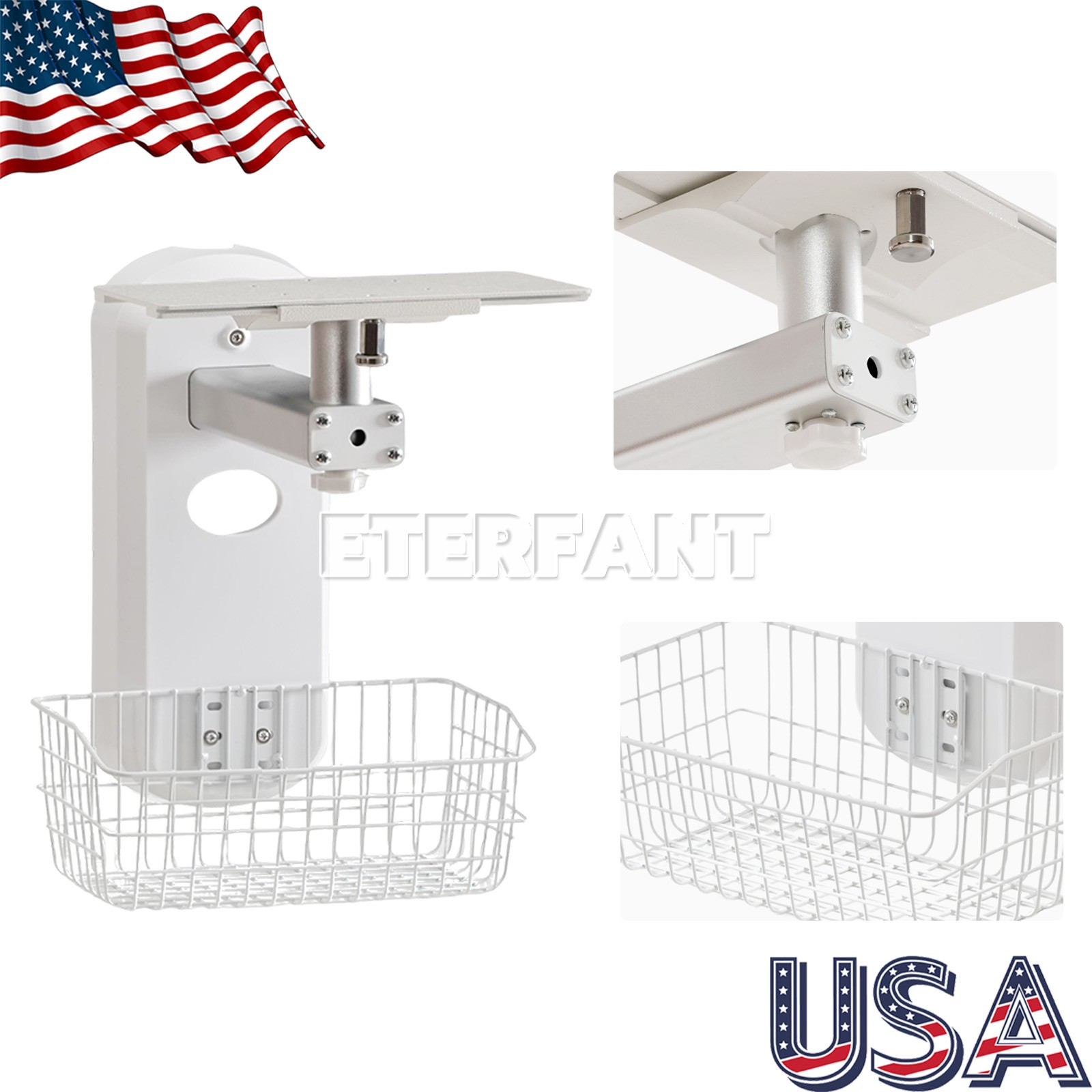 Wall Mounted Stands/Adjustable Mobile Medical Rolling Cart for Patient Monitor