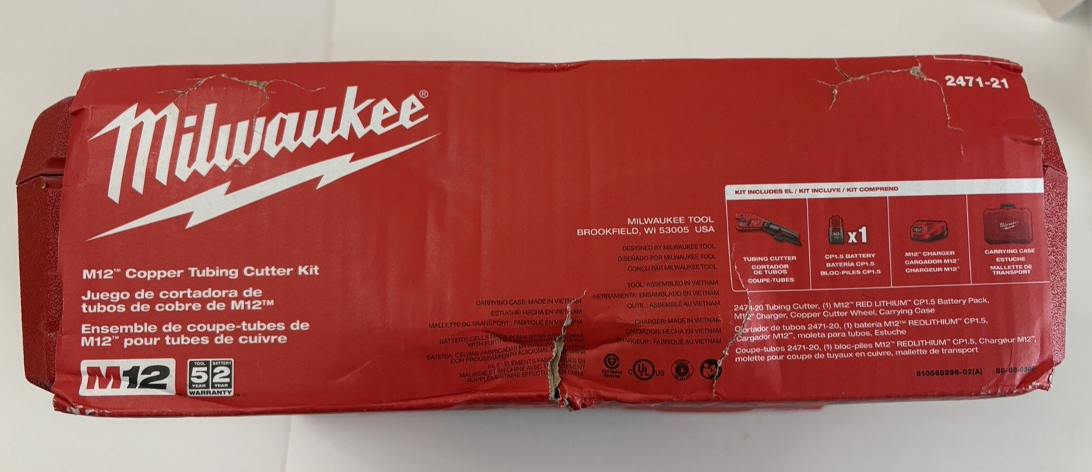 Milwaukee 2471-21 M12 12V Cordless Copper Tubing Kit Red Brand New