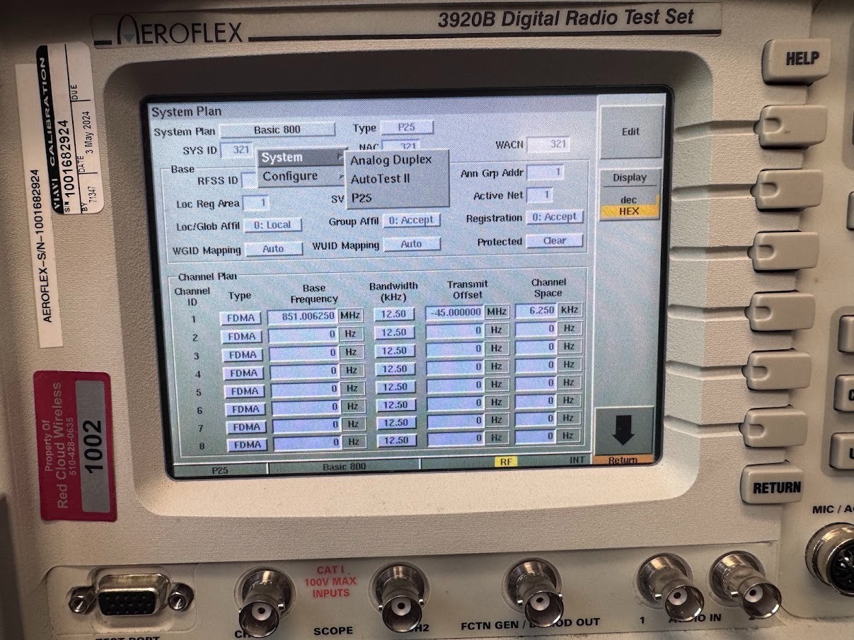 VIAVI Aeroflex 3920B Analog and Digital Radio Test Platform, P25