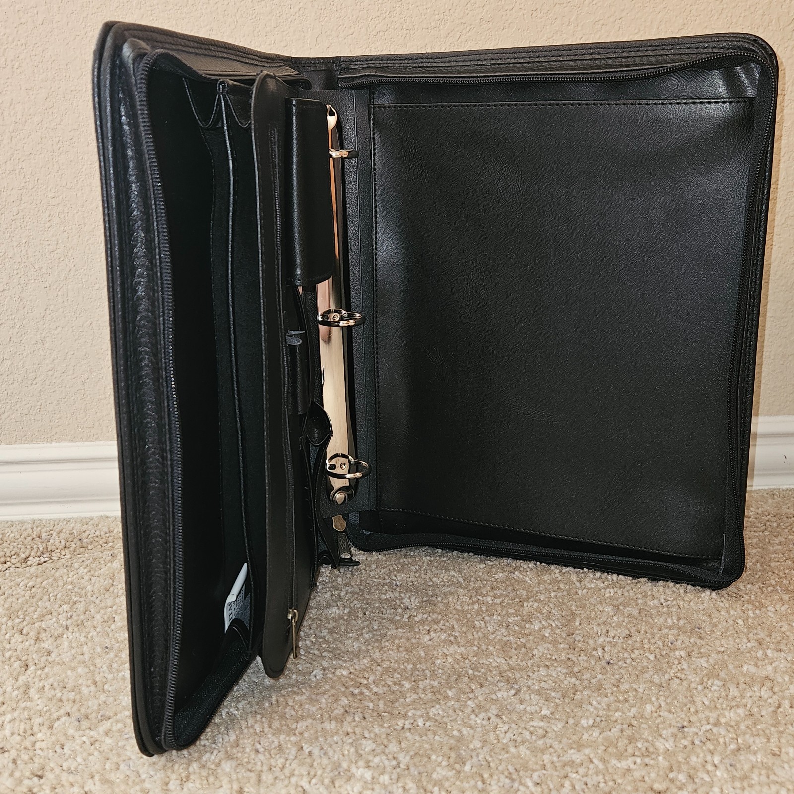 Executive Padfolio 3 Ring Binder Organizer Portfolio w/ Handle Zip Case