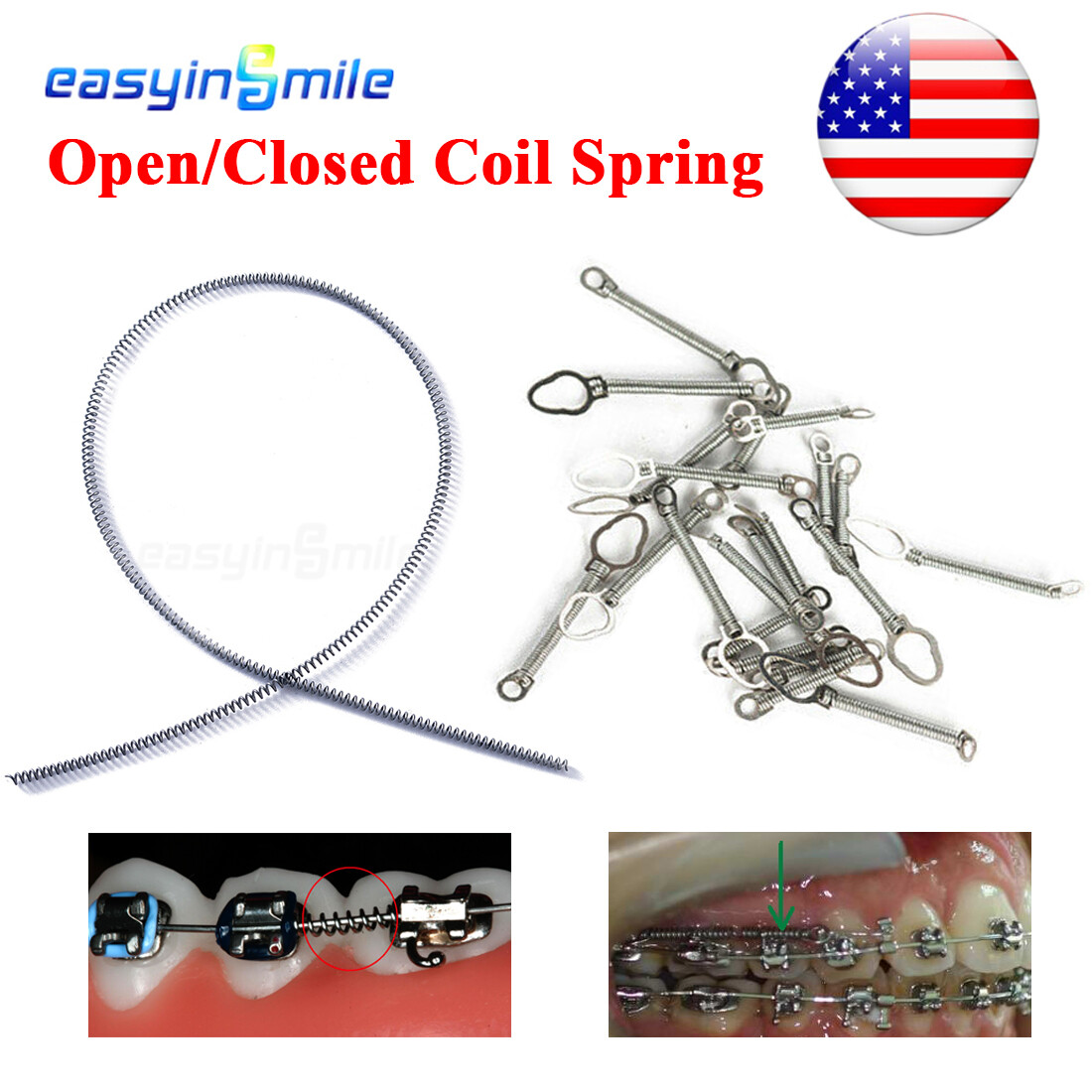 2/10Pcs Dental Orthodontic NITI Open/Closed Coil Spring 0.010/0.012 Easyinsmile