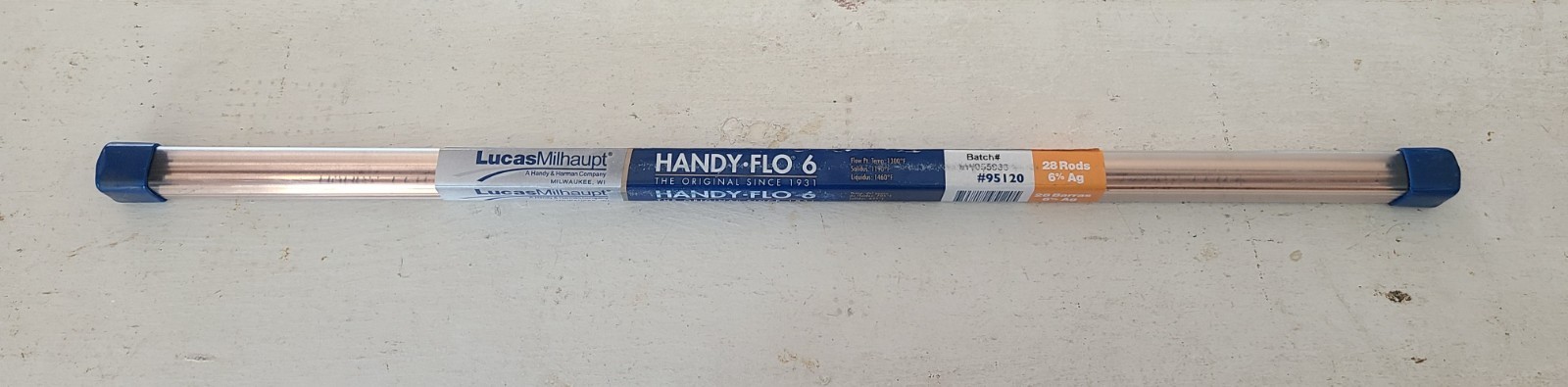 Lucas Milhaupt Handy-Flo 6 Copper Alloy Brazing Rods 28 Pack MPN 95120