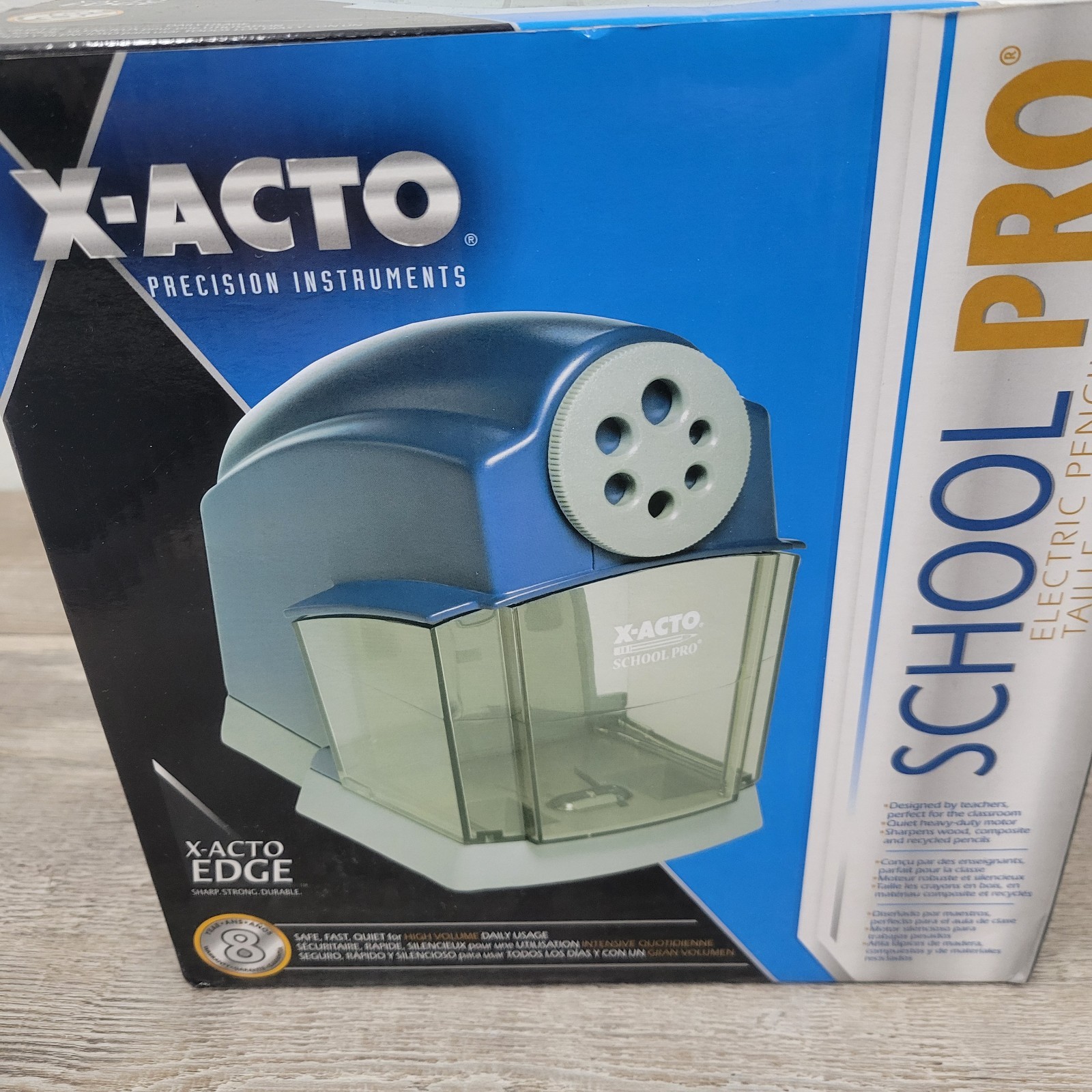 X-Acto School Pro Classroom Electric Pencil Sharpener Blue/Gray 1670