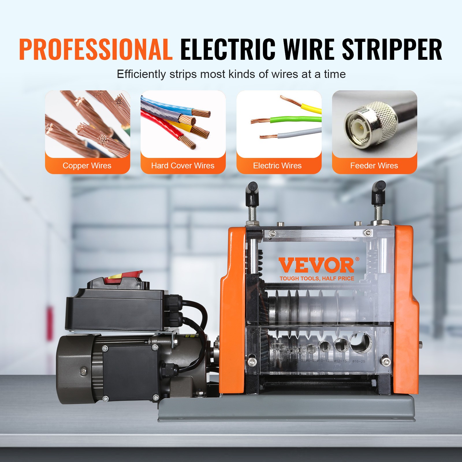 VEVOR Electric Wire Stripping Machine Copper Cable Stripper 0.06»-0.98» 60 W