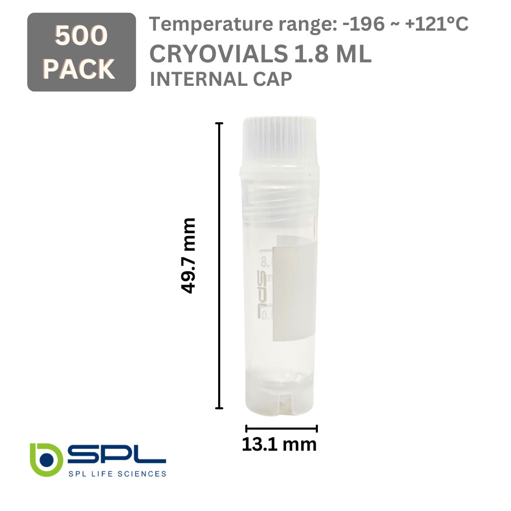 SPL Cryovials 1.8 ml, Polypropylene, Sterile, DNase / RNase – free, Human DNA –