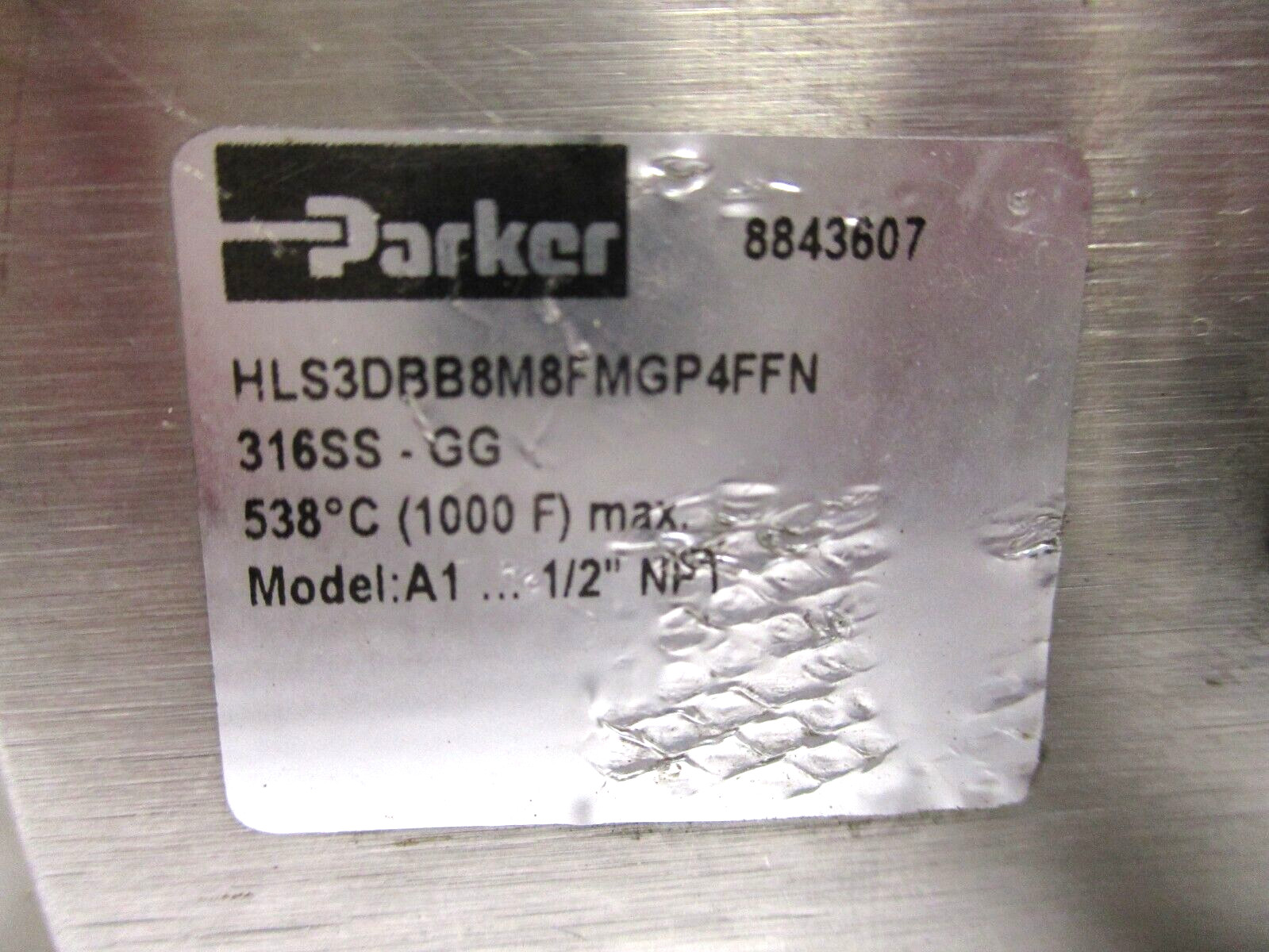 PARKER, BLOCK & BLEED SST NEEDLE VALVE, HLS3DBB8M8FMGP4FFN, 1/2″ NPT, 6000 PSI