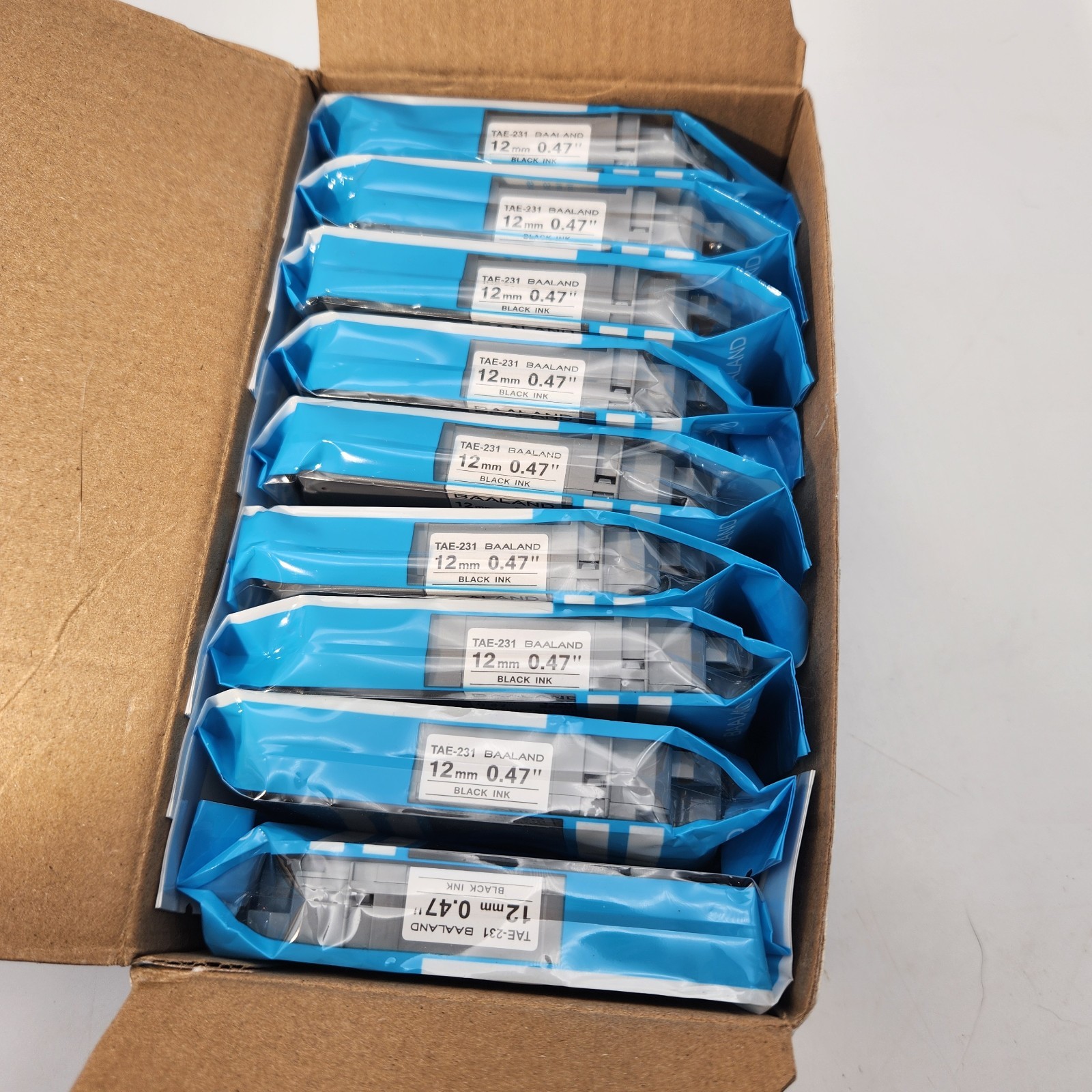 BAALAND 9 Pack Label Maker Tape Replacement For Brother P-Touch 12 mm .47″ NEW