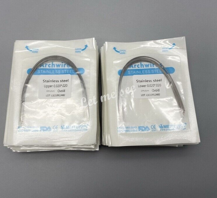 Dental Orthodontic Arch Wire Stainless Steel Round Rectangular Ovoid / Natural
