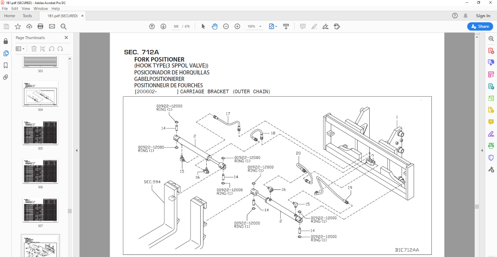 NISSAN FORKLIFT Service Manuals-Parts Manuals on a USB Flash Drive.
