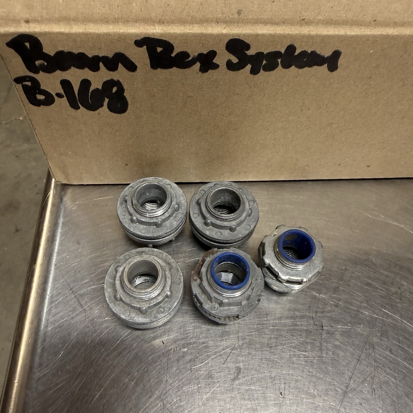 Mixed Lot Of 5 – 1/2-INCH MYERS HUBS. ZINC, INSULATED THROAT, WATER-TIGHT.