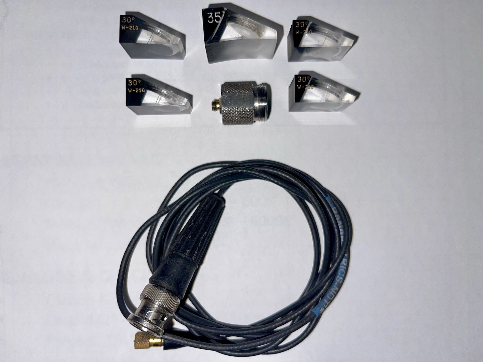 SonaTest 2.25 MHz .50” Ultrasonic Flaw Inspection Transducer with Wedges & Cable