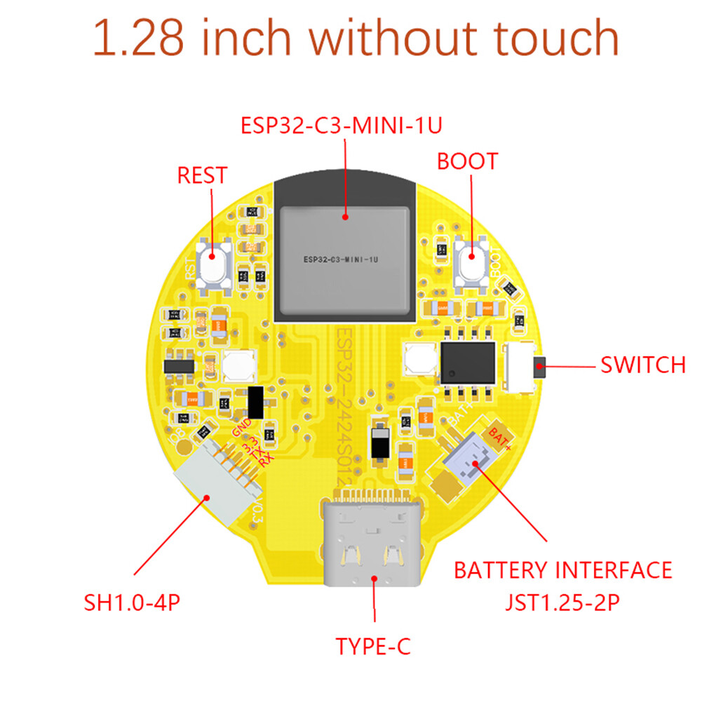 1.28 inch ESP32-C3 Round IPS Display TFT LCD Module Capacitive Touchscreen USA