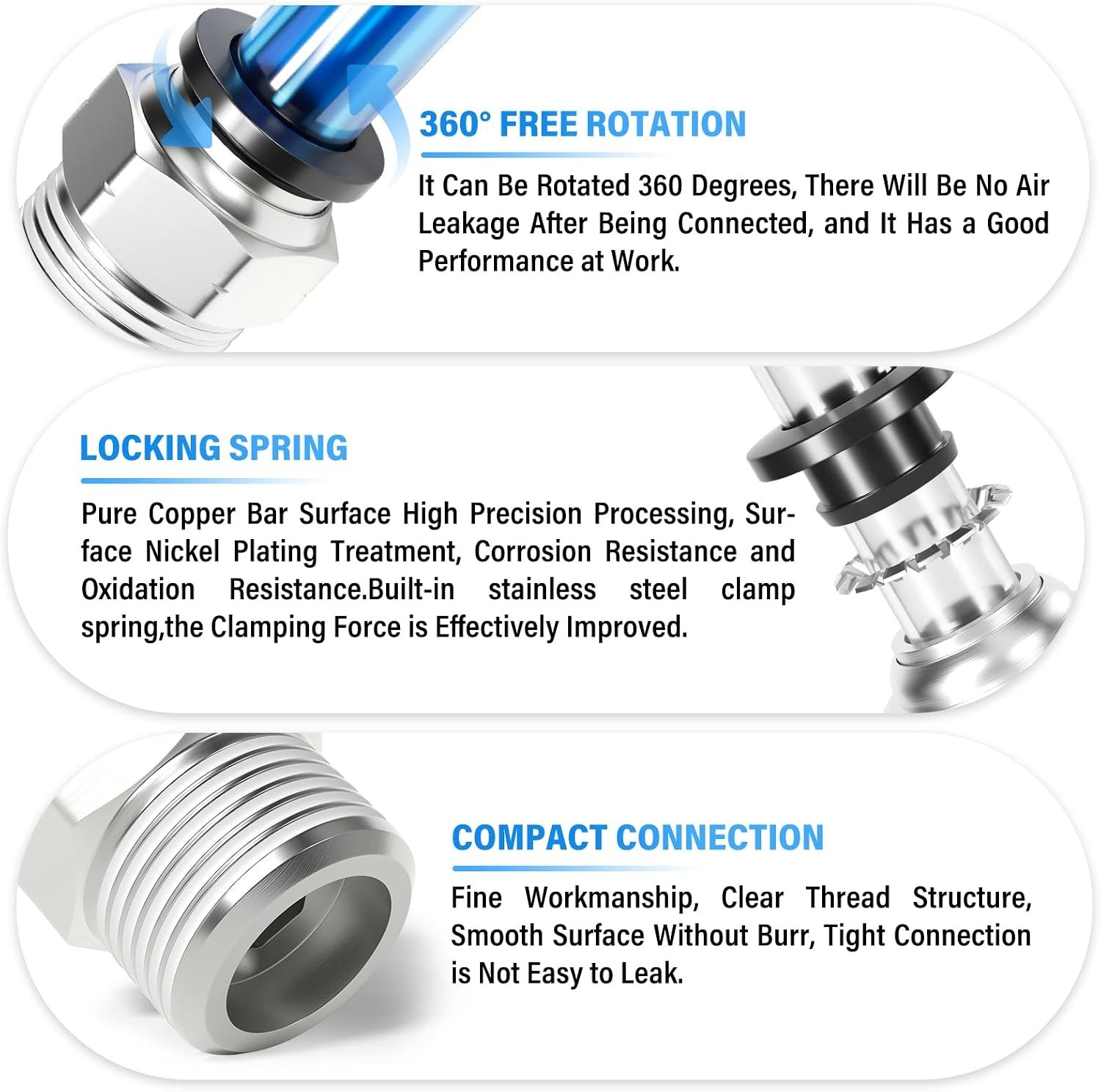 Copper & Plastic Push Fittings – 1/2 Inch OD x NPT Thread – Convenient 2-Pack