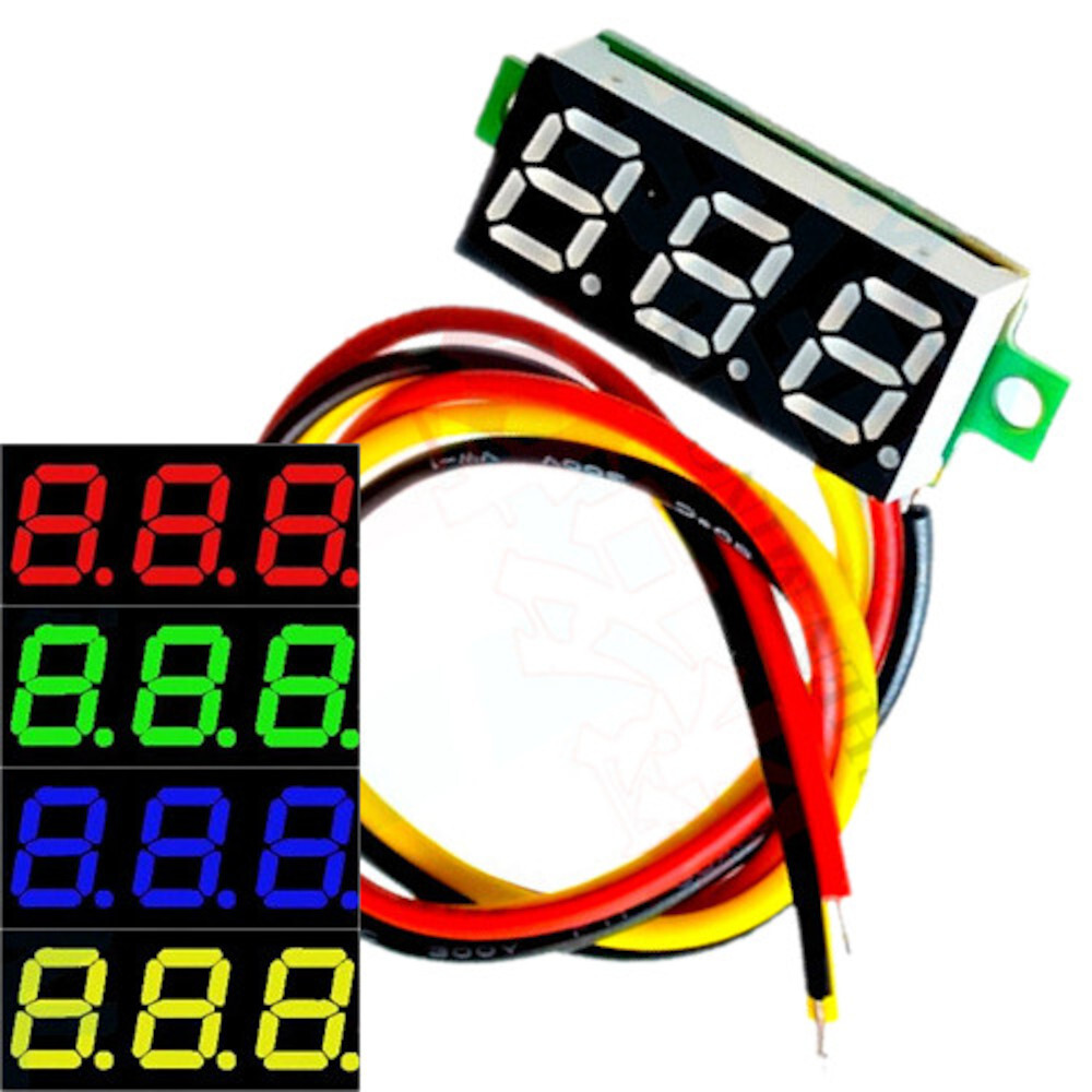 Ultra-small 0-100V DC 3-Wire Voltmeter 3-Digit LED Volt Meter Voltage Tester