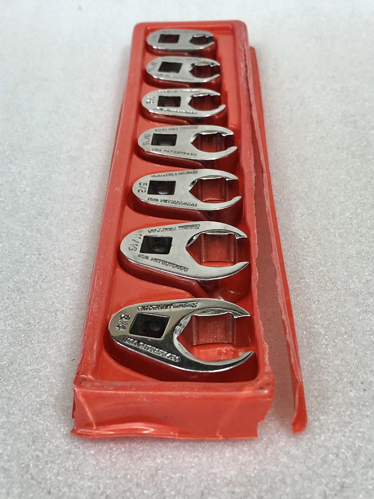 7-pc Snap-on Tools 3/8″ Drive SAE Flare Nut Crowfoot Wrench Set (3/8-3/4″) GUC
