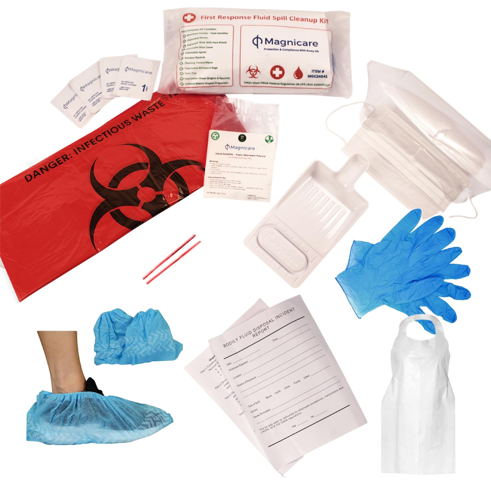 Vomit & Diarrhea Clean up Kit for Restaurant – Be OSHA Compliant| White