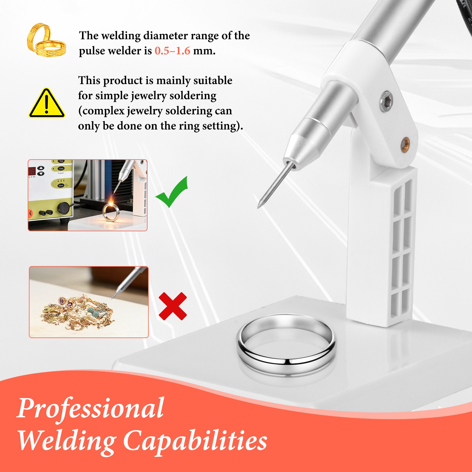 Jewelry Spot Welding Machine, 110V 60HZ Pulse Argon Arc Permanent Jewelry Welder
