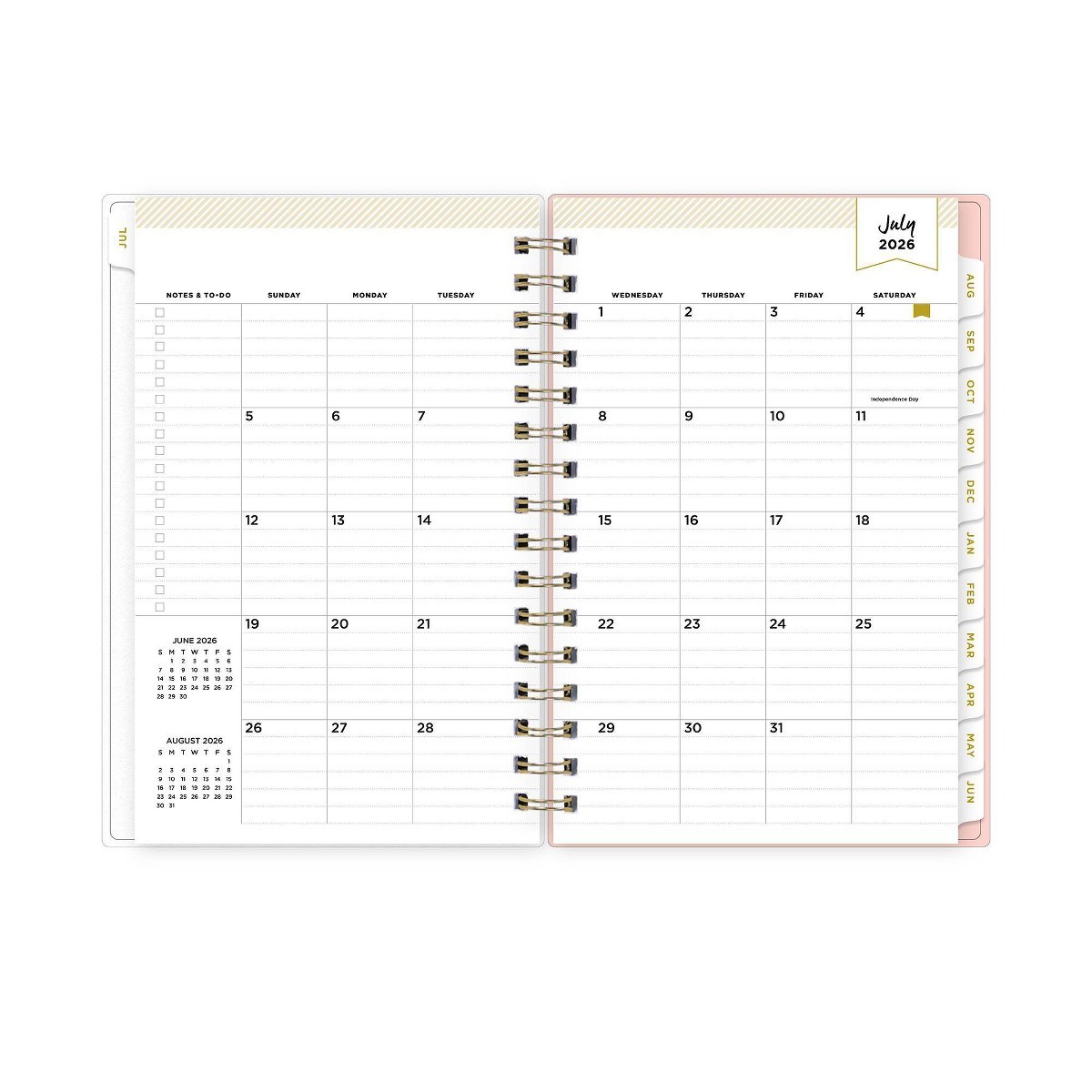 Day Designer 5″x8″ 2026-2027 Planner Fiona Blush Daily/Monthly Safety Wirebound