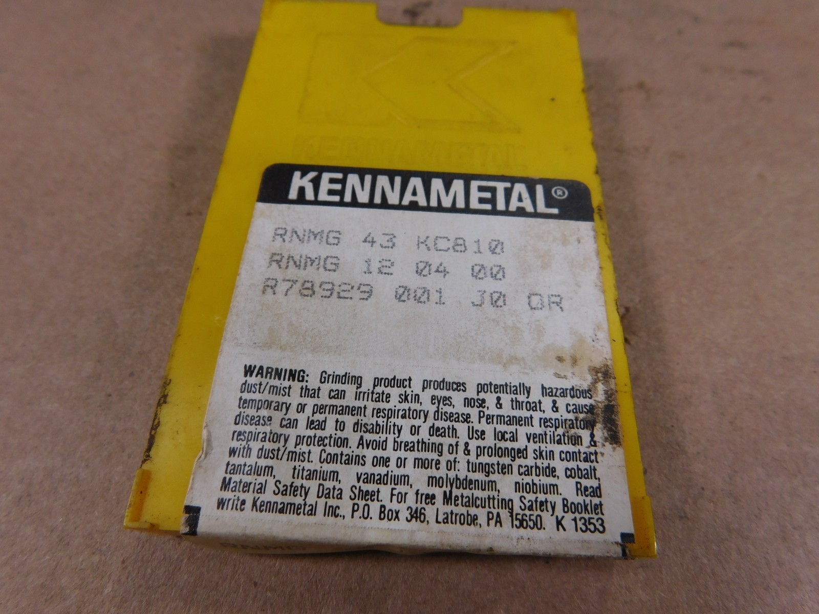 4 KENNAMETAL RNMG43 INDEXABLE INSERTS KC810 RNMG120400 R78929 001 J0 OR