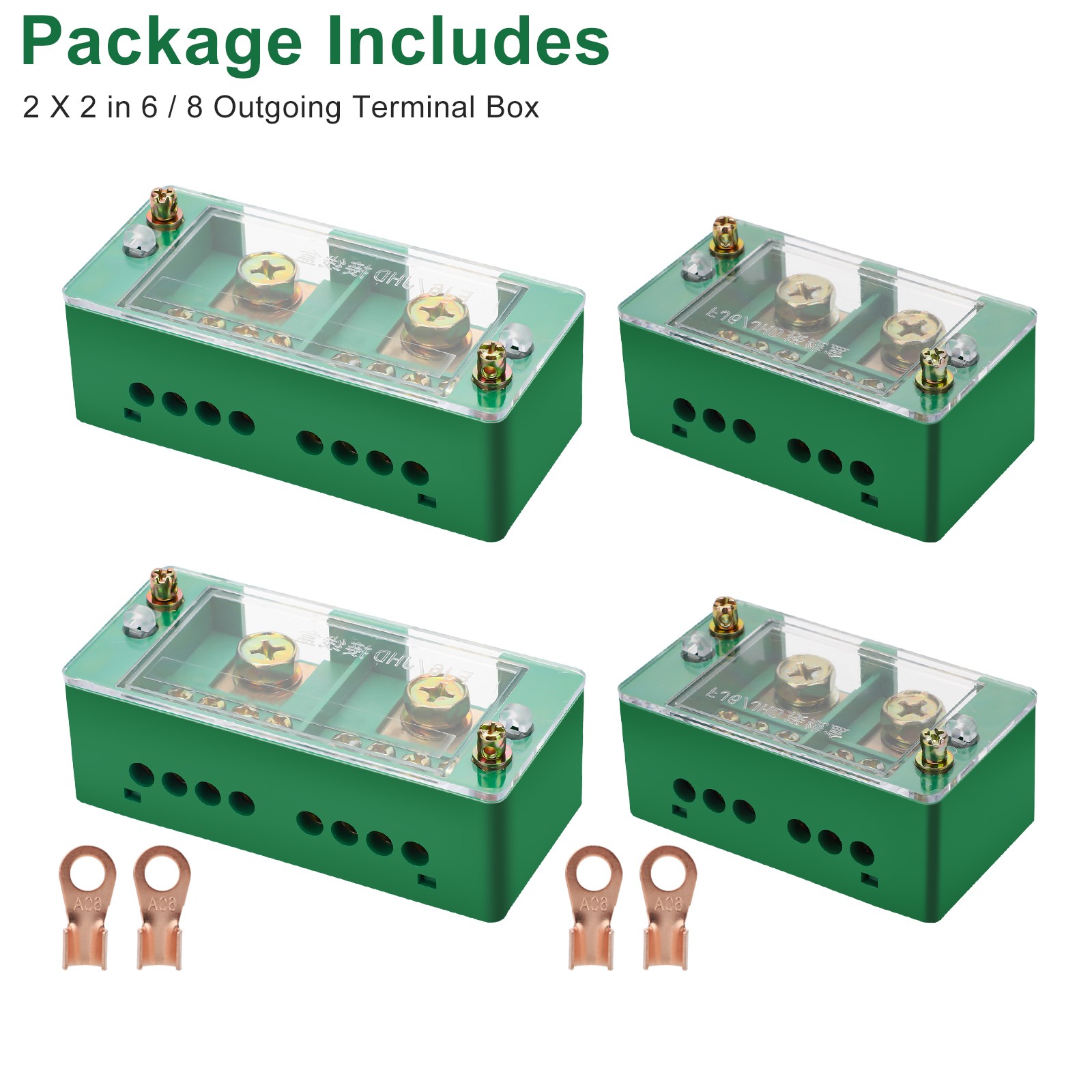 660V 30A Single Phase Power Distribution Block 2In 6/8 Out Terminal Junction Box