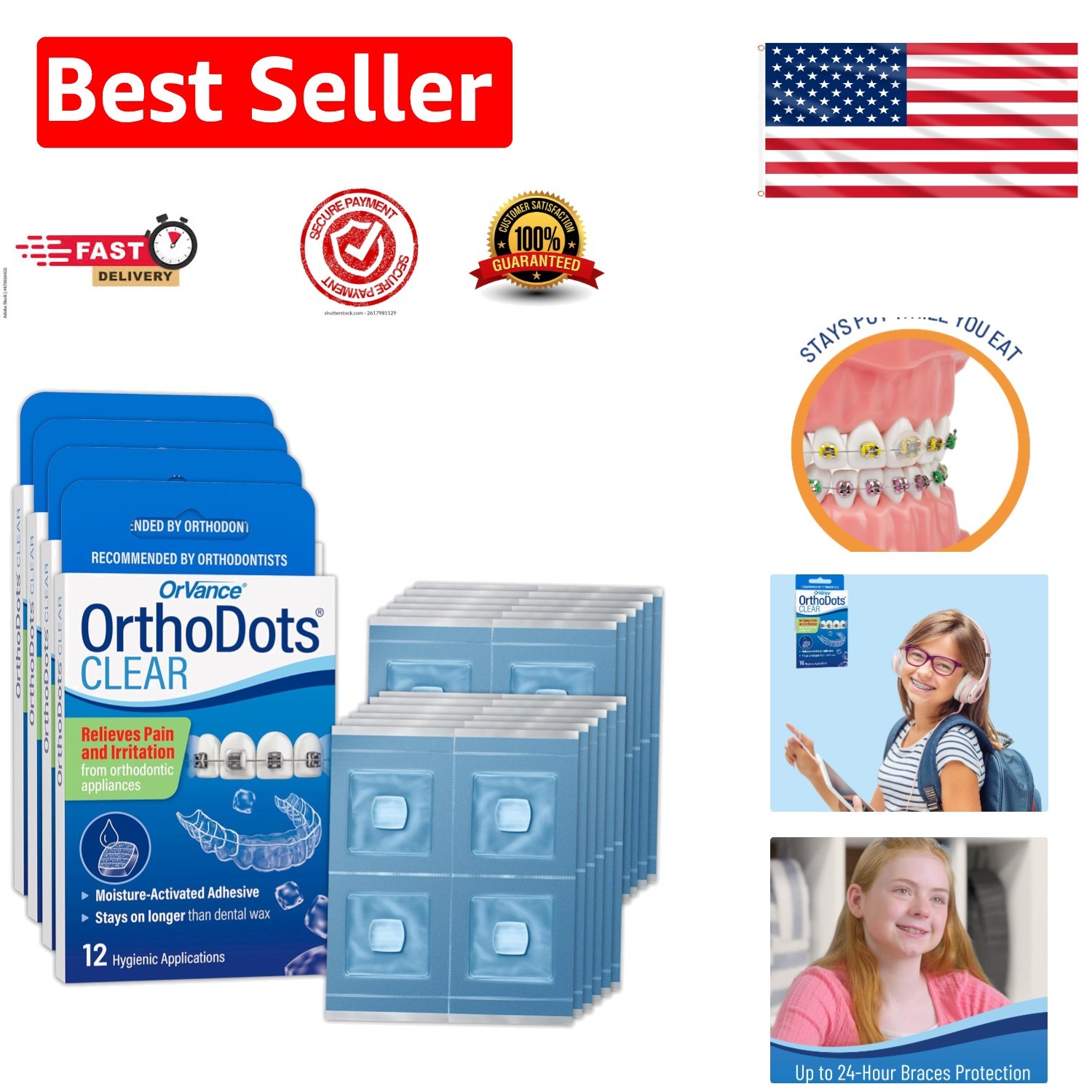 Clear Medical-Grade Silicone OrthoDots: Safe, Comfortable Pain Relief – 12 Count