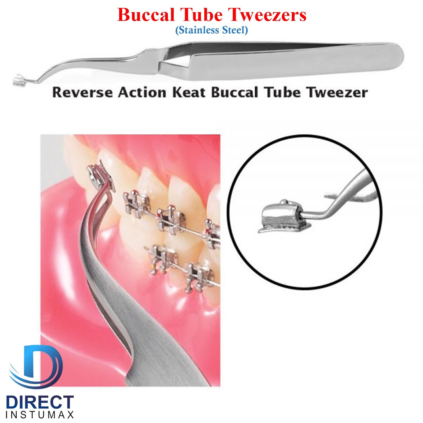 10Pcs Set Dental Orthodontic Brackets Holder Buccal Tube Tweezers Bonding Placer