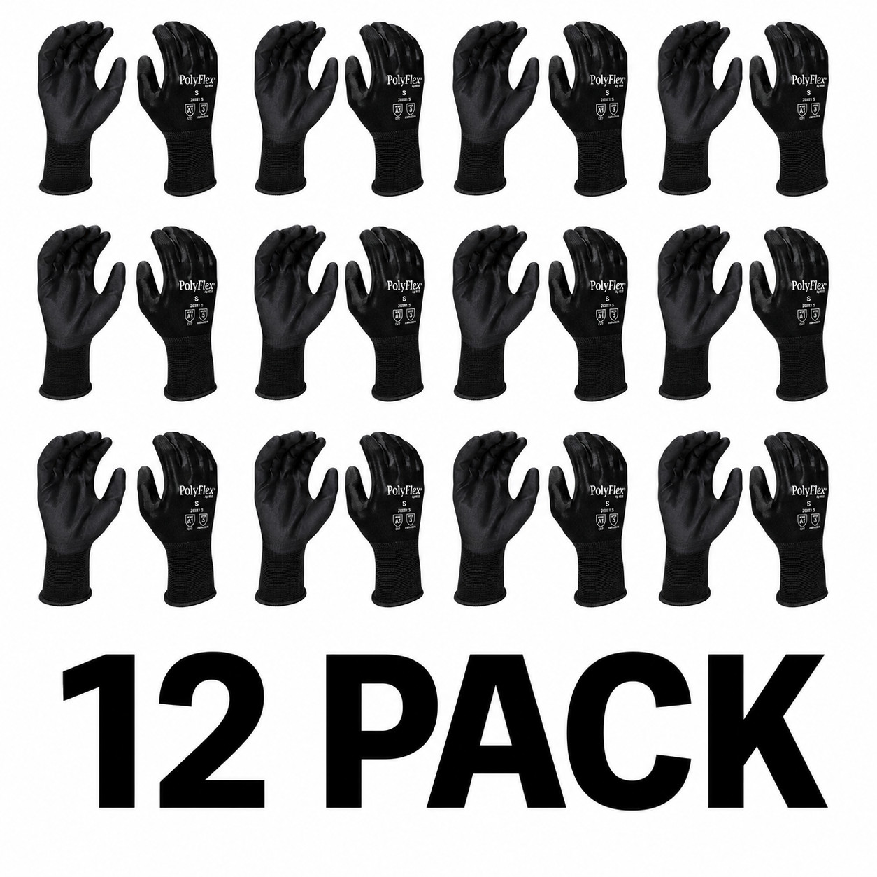 NSI PolyFlex A3 12 Pairs 1 Dozen Pairs Of Cut Resistant Gloves SMALL