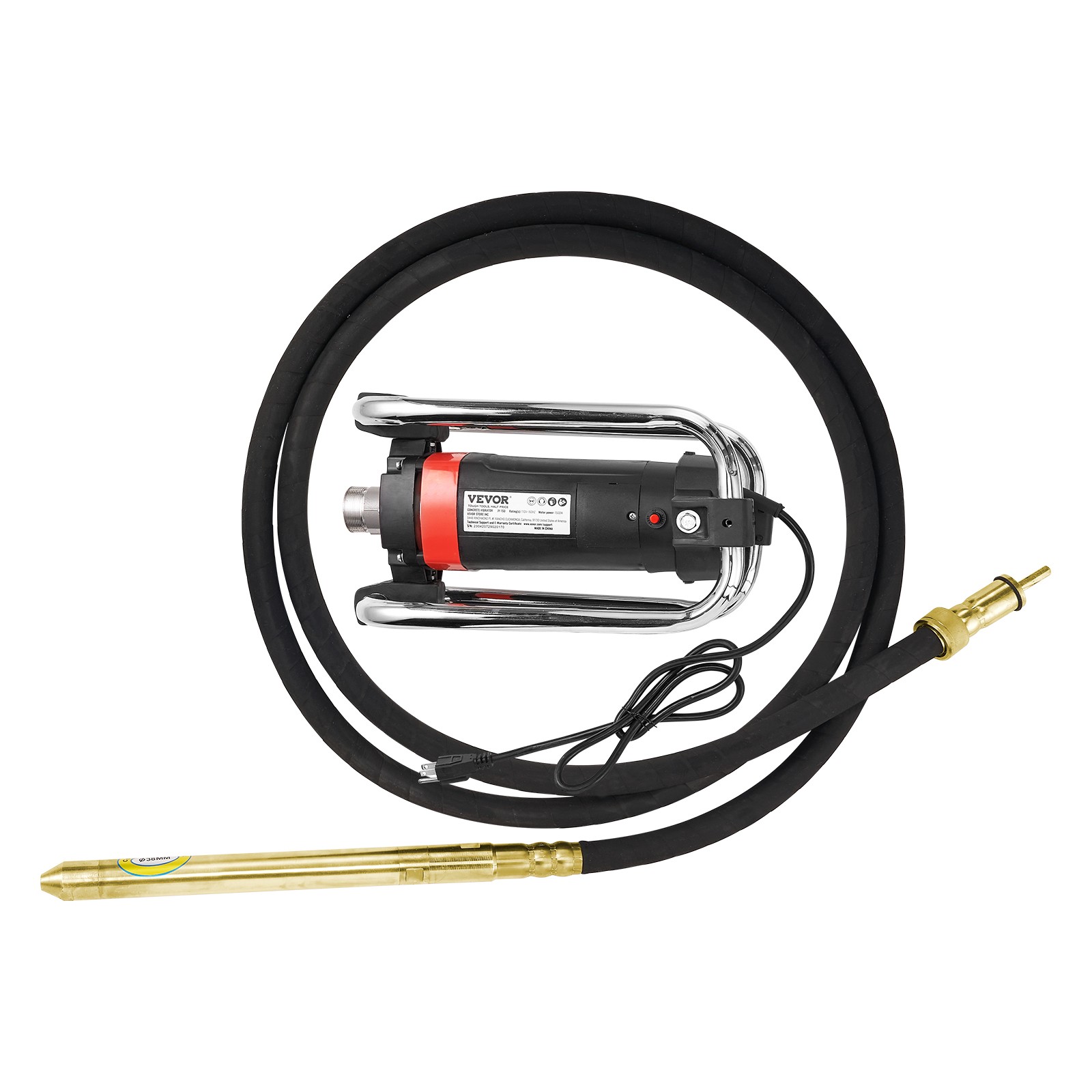 VEVOR Electric Concrete Vibrator 1500W 14-3/4 feet Poker to Remove Air Bubbles