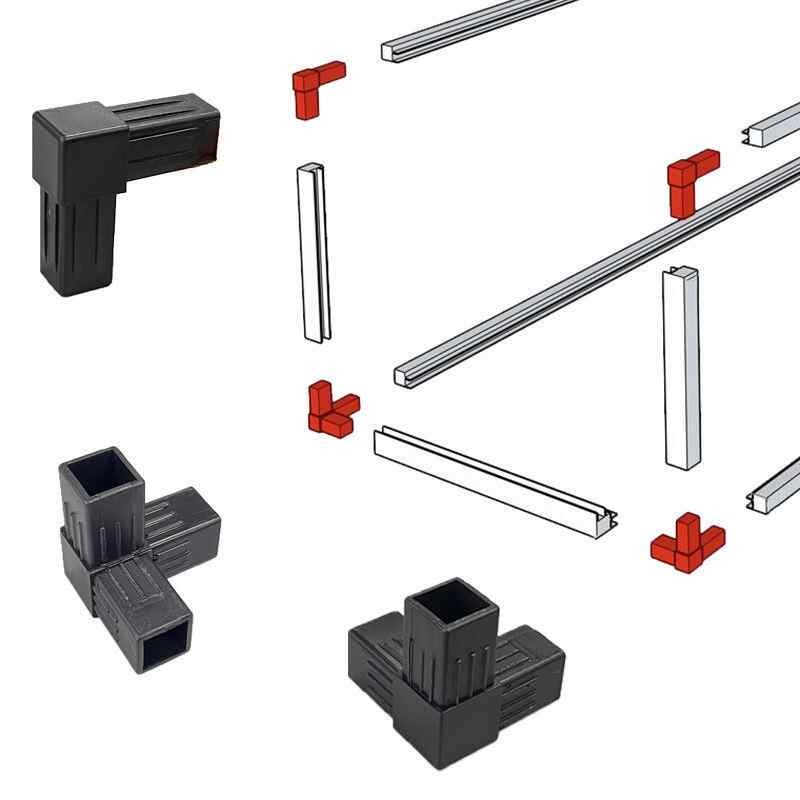 Square Tube Socket Connector Joints Plastic Profiles Connections 2/3/4/5-Way