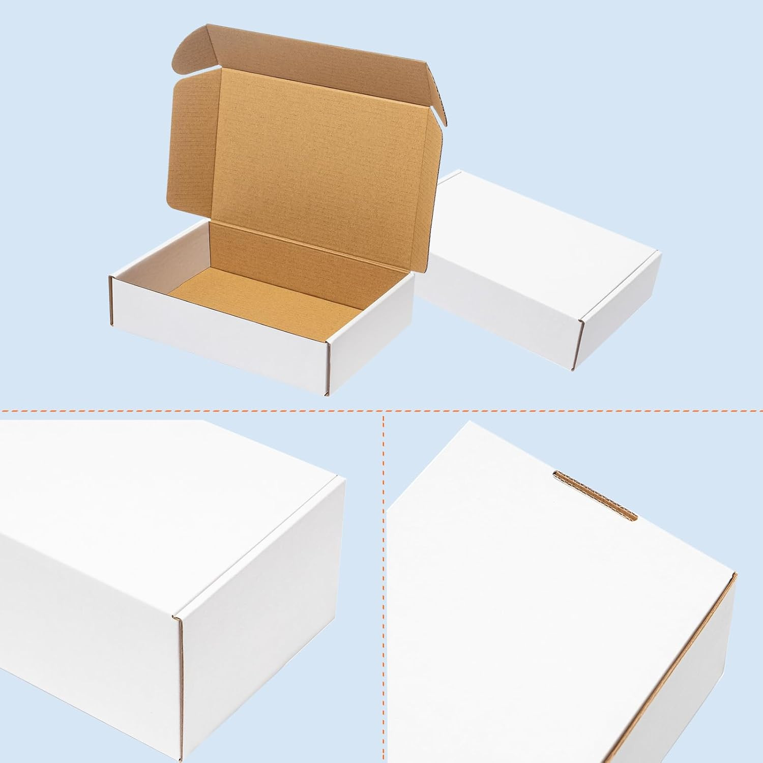 Wowxyz Shipping Boxes 7x5x2″ 25 Pack – White Corrugated Cardboard Box Mailers fo