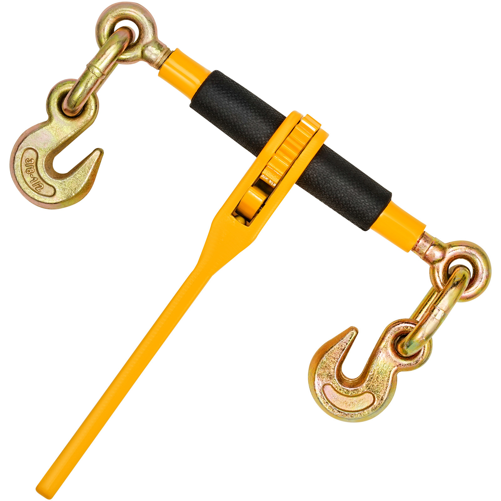VEVOR Chain and Binder Kit 3/8″-1/2″ Ratchet Load Binder 3/8″ x 10′ Chain 2 Pack