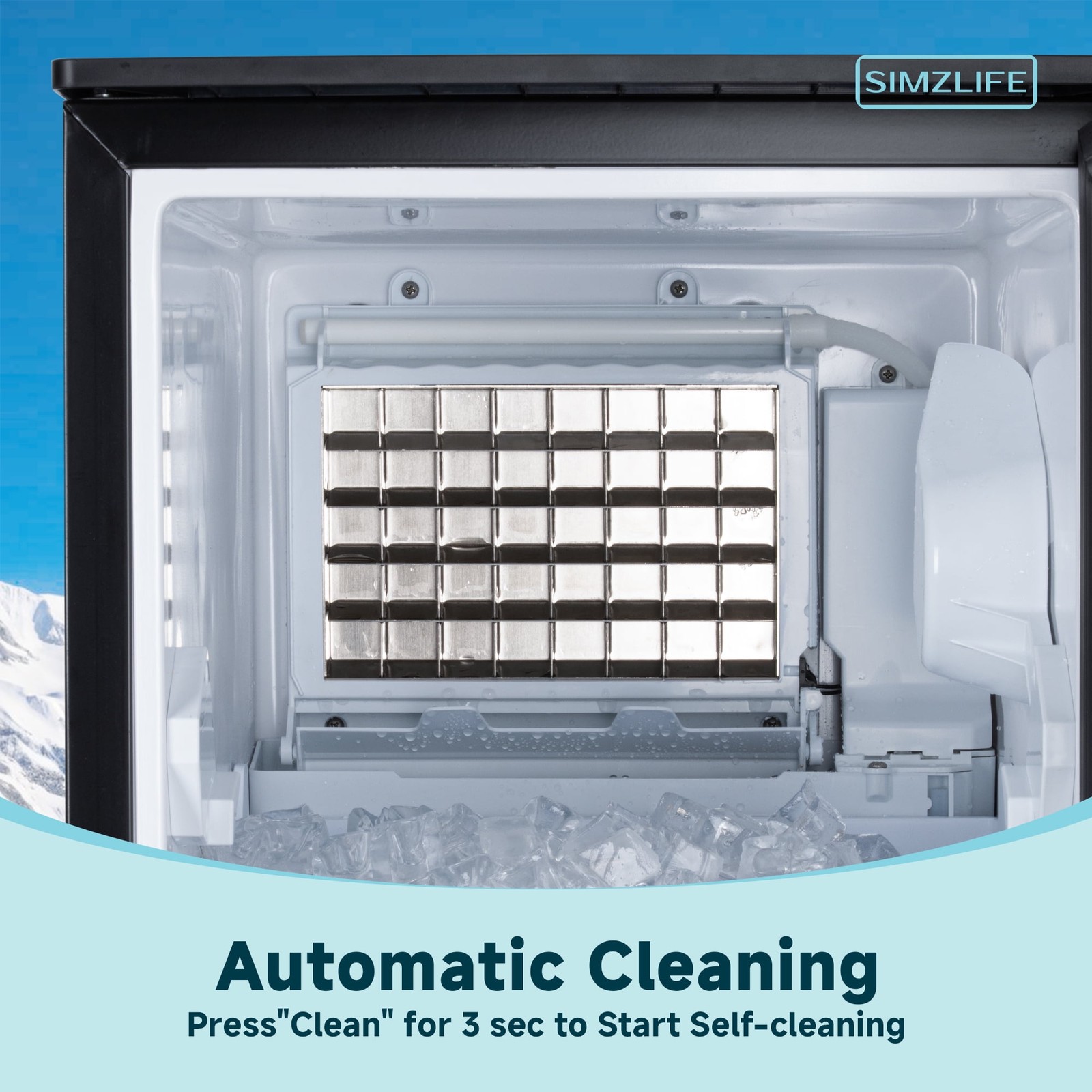80lbs/24H Undercounter Commercial Ice Maker, Freestanding/Built-In / Clear Cube
