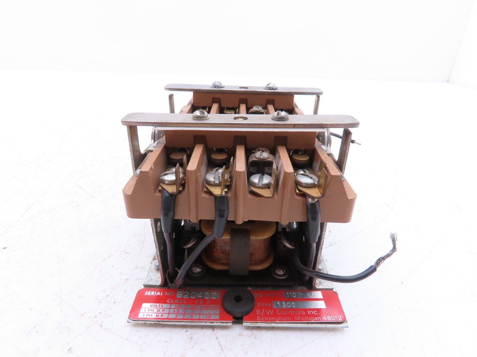 BW Controls 1300 Reversing Contactor 3Ph 10Hp 550VAC Coil 110V 60Hz